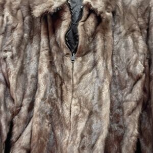 Luxurious Pre Owned Grey Color MINK Bomber Jacket Size Large